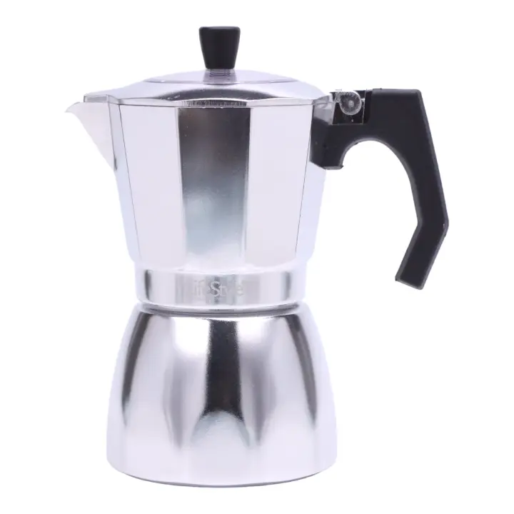 DISTRIBUX Cafetera Con Tapa Transparente La ITALIANA ALEACIÓN ALUMINIO Expresó Clásica Moka Coffee Medidas disponibles 3 / 6 / 9 / 12 tazas - 1