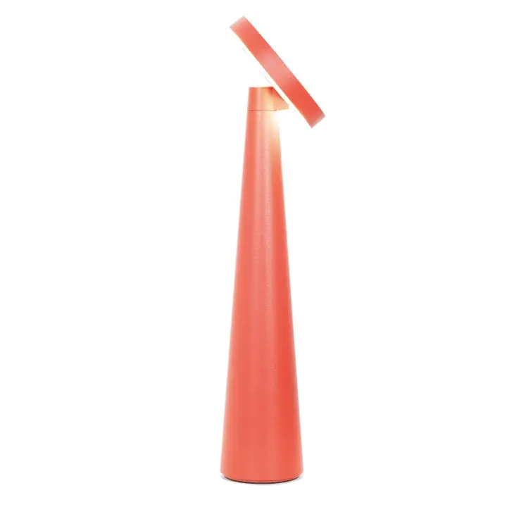 Lámpara de Mesa recargable Azafrán Angelina: inalámbrica, cabeza ajustable, control táctil, Diseño Interior Modern, color Rojo - 1