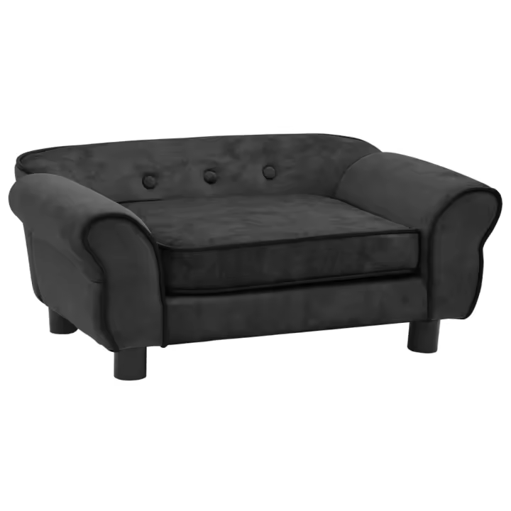 vidaXL Sofá para perros felpa gris oscuro 72x45x30 cm - 1
