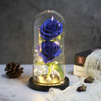 Lámpara De Rosas Rojas En Domos De Vidrio Base De Madera Belleza Y Bestia Regalo De San Valentín Y Navidad Decoración Para El Hogar - details 7