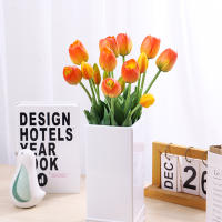 5pcs Flores Artificiales Tulipes Toque Real Alta Calidad Silicona Falso Flor Decoración De Hogar Para Boda Novia Decoración De Habitación - details 0