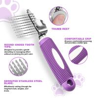 Cepillo Desenredador Para Mascotas Con Hojas De Seguridad Largas Herramienta Para Desenredar El Pelaje De Perros Y Gatos Adecuado Para Cabello Bajo Y Enredado - details 3