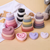 Juguetes Montessori Para Bebés 6Pcs Bloques De Construcción De Silicona Suave Formas De Amor Torre De Construcción De Silicona Regalos Para Niños - details 2