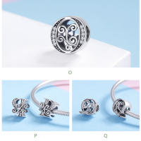 WOSTU 925 Plata Esterlina A-Z 26 Letras Brillantes Con Bolas De Joyería Para Pulsera De Encanto Original Collar De Pulsera Para Mujeres - details 10