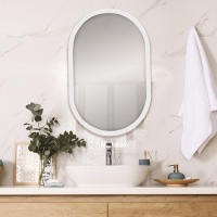 Espejo Ovalado de Pared Fabricado en España - Moldura 2.5 cm - Acabado Artesanal - Color Blanco Lacado - details 1