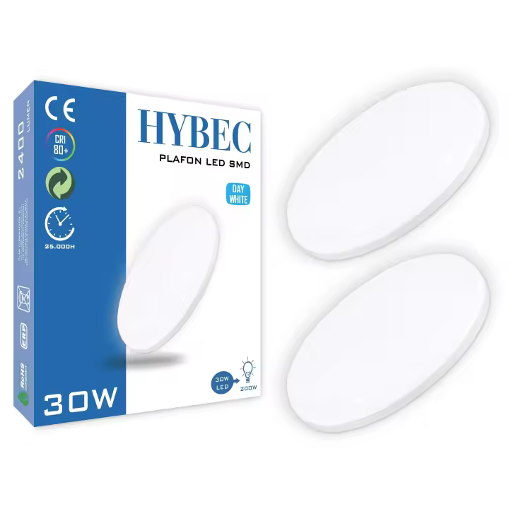 HYBEC - Downlight LED Techo Superficie, Plafones Para Techo LED, Plafon LED Techo Cocina, Lampara Baño Techo, Plafon LED Techo baño, Plafon LED Techo, Lámpara de Techo, Lampara Baño,  (Pack 2) - 1