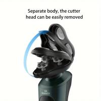 Afeitadora Eléctrica Para Hombres Potente Máquina De Barba Recargable Afeitado Diario Compacta Ligera Coge Cómodamente En La Mano - details 2