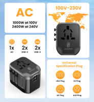 Adaptador De Viaje Universal 5 En 1 Con 2 USB-C Y 2 USB-A Cargador De Pared Para USA EU UK AUS Plug Incluye 2 USB Para Dispositivos Móviles - details 1