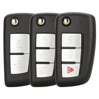 Carcasa De Llave Remota Para Coche Jingyuqin Para Nissan Juke F15 F16 2010-2018 Micra Pulsar X-Trail Qashqai 2/2+1/3 Botones Entrada Fob Material ABS+Metal - details 0