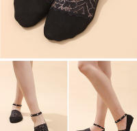 4 Pares De Calcetines De Barco Para Verano Calcetines Cortos Translúcidos Con Encaje Para Mujer Moda Y Trendy - details 4
