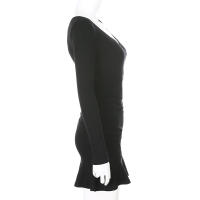 Vestido Mini De Punto Color Sólido Con Cuello En V Y Manga Larga Estilo Coreano Elegante Con Volantes Y Corte Bodycon Para Mujer Otoño - details 7
