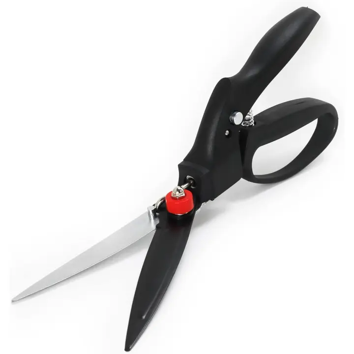 Tijeras de césped con cabezal giratorio de 180 grados, tijeras ligeras de jardín con mango de bucle, hoja de acero SK-5 de 5 pulgadas, ideal para cortar bordes y recortar hierba decorativa. - 1
