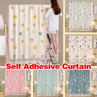 Cortinas Adhesivas De Encaje Negro Con Estampado 1 Pieza Instalación Fácil Sin Agujeros Adecuadas Para Dormitorio Y Sala De Estar - details 0