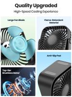 TOPK Mini Ventilador Portátil USB 4" – Ventilador de Mesa Silencioso con 3 Velocidades, Ajuste de 360°, Ideal para Camping, Escritorio y Hogar - details 1