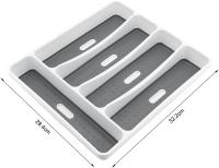 Bandelas para cuadernos, 5 compartimientos, divisores para cuchillos y tenedores de cocina, de almacenamiento de Caddy cubiletes, bandeja compacta de plástico para utensilios sin BPA - details 0