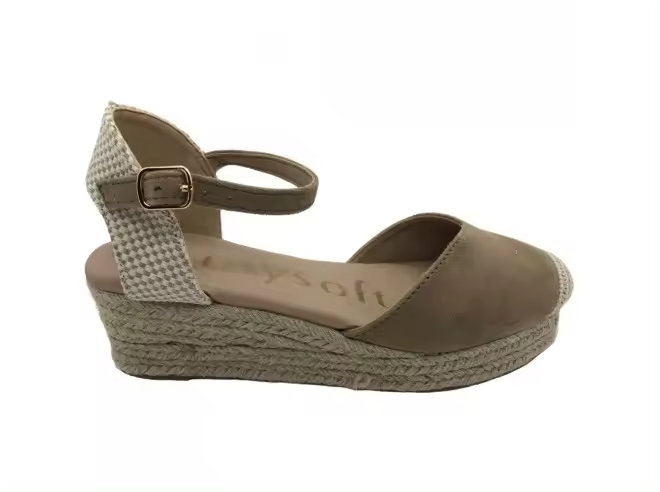 Mysoft Sandalia Esparteña Mujer Beige Cuñas Esparto - 1