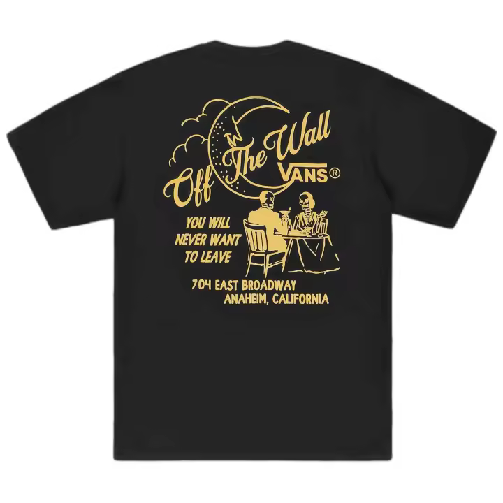 Camiseta de Manga Corta Vans Fine Dining para hombre en color negro - 1