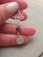 colgante amuleto doble protección nudo de bruja y tetragrámaton con amatista, plata de ley.-40ycuatrojoyeria - details 0