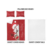 Juego De Cama Navideño 3 Piezas Con Estampado De Santa Claus (1 Funda De Edredón + 2 Fundas De Almohada) Set De Ropa De Cama Suave Y Cómoda - details 14