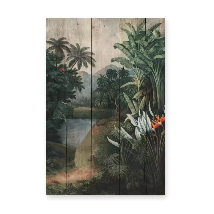 RNT X REALLY NICE THINGS - Panel Decorativo de Madera Jungla Tropical 60x40 - 1
