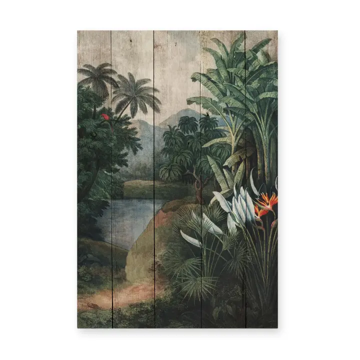 RNT X REALLY NICE THINGS - Panel Decorativo de Madera Jungla Tropical 60x40 - 1