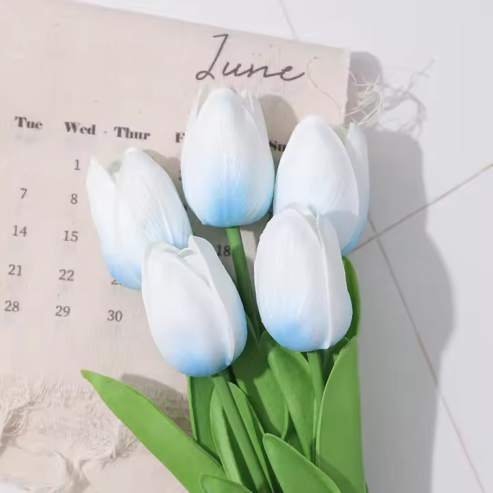 5Pcs 29cm Juego De Flores Artificiales De Tulipán Para Decoración De Bodas Y Hogar Ramo De Flores De Esponja PE Para Vaso De Mesa Decoración De Habitaciones - 1