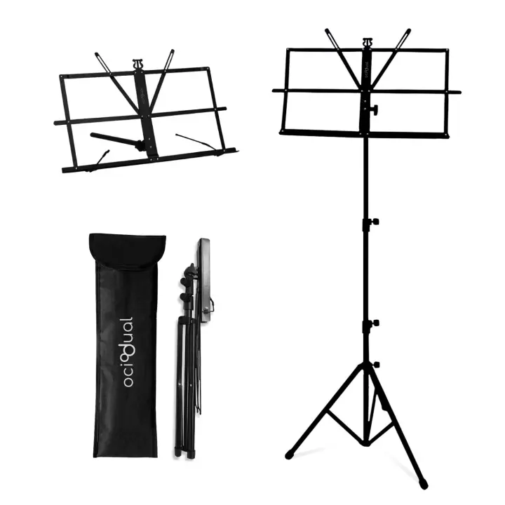 Ociodual Atril Metálico Plegable para Partituras de Música Viajes Desplazamientos Basic Soporte Ajustable Regulable Altura - 1