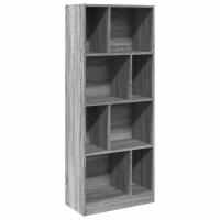 vidaXL Estantería de madera de ingeniería 57x28,5x141 cm Blanco, Negro, Roble Sonoma Mueble Almacenaje Estantería para Oficina, Estudio, Dormitorio Estantería/Librería/ mueble de Almacenamiento - details 3