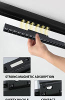 Lámpara De Pista Magnética LED COB Lineal Spotlights Luz Sin Fuente Principal Para Sala De Estar Instalación Auto-Contenida Moderno Brushed Nickel - details 7