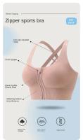 Sujetador Deportivo Para Mujer Talla Grande Con Cierre De Cremallera Estilo Explosivo Ajuste En La Espalda Protección Contra Golpes Malla Transpirable Para Yoga Y Fitness - details 8
