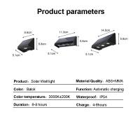 Luz De Pared Solar Exterior Impermeable Para Jardín Patio Balcón Iluminación Automática Noche LED Bombilla Moderna - details 7