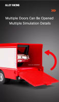 Camión De Contenedores a Escala 1:64 Modelo Miniatura De Juguetes Metálicos Con Remolque De Retroceso Para Regalos Para Niños - details 6
