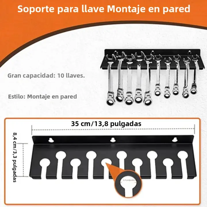 Organizador De Herramientas De Tornillo Para Pared Soporte De Herramientas Manuales Organizador De Llaves Rack De Almacenamiento Para Garage Y Workshop Material De Hierro - 1