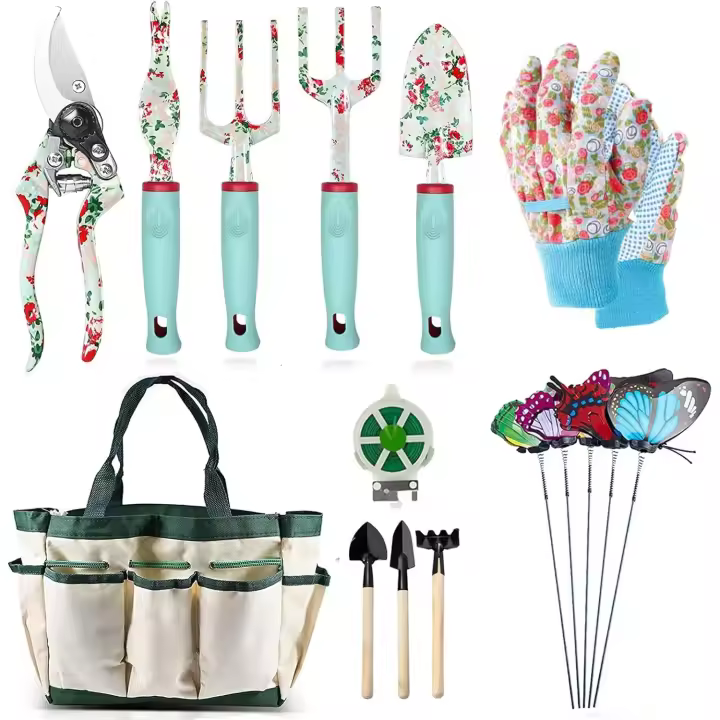 Juego de Herramientas de Jardinería 16 Pcs,Kits de Regalo de Herramientas Manuales de Jardín FloralRegalos de Jardinería para Mujeres y Hombres, con Tijeras de Podar y Bolsa de Almacenamiento - 1