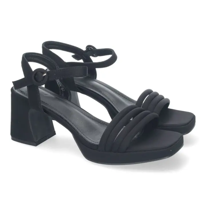 Sandalias Elegantes de Tacón para Mujer con Diseño Moderno con pulsera al tobillo en azul, beige o negro - 1