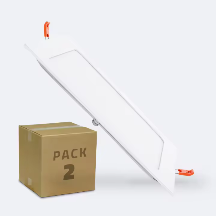 Ledkia Placa LED 15W Cuadrada SuperSlim Corte 175x175 mm Pack de 2 Unidades 4000K Blanco Neutro - 1