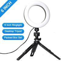 Lámpara De Mesa LED Con Trípode Y Anillo Selfie Mini 6 Pulgadas USB Ajustable Para Fotografía Y Video Vlog YouTube - details 0