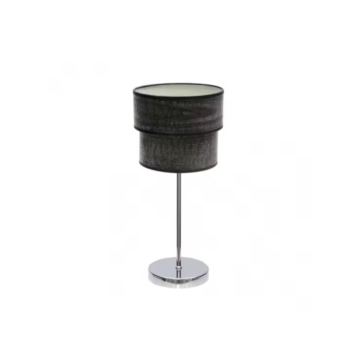 Fabrilamp - Sobremesa Doble Smile 1xe14 Cromo/madera Negra 44x18x18 Cm - 1