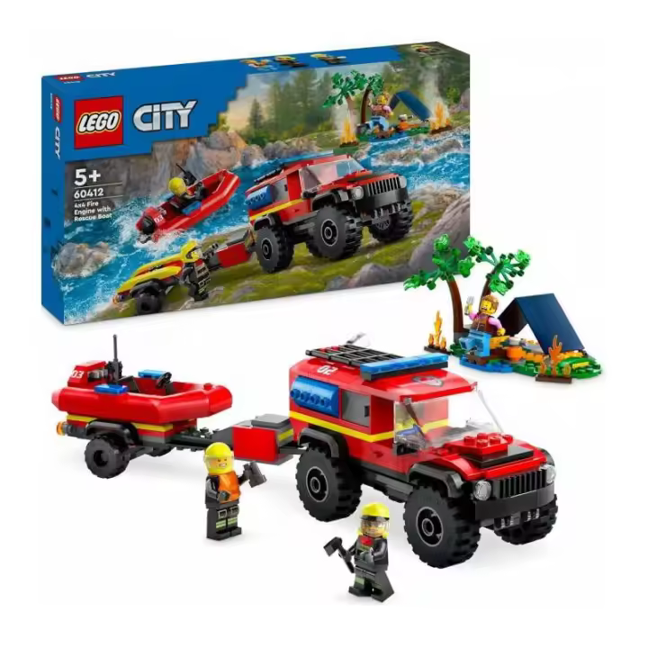 LEGO CITY 60412 CAMION BOMBERO 4X4 CON LANCHA DE RESCATE - 1