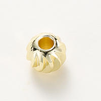20pcs/lot Perlas De Flor Cortada Rayadas Plateadas Con 18K Gold Plated Para DIY Joyería Pendientes Collar Espaciadores Sueltos Mayorista - details 6