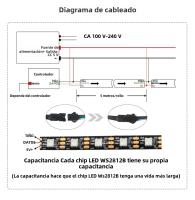 Tira De LED RGB WS2812B 5050 DC 5V Impermeable Con IC Chip Addressable 144LEDs Pantalla Digital Flexible Multicolor Para Decoración De Hogar - details 10