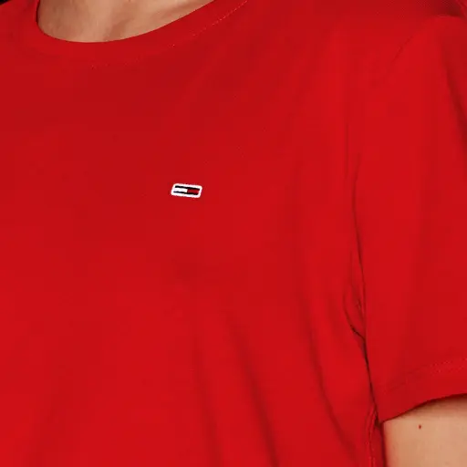 TOMMY JEANS — Cod. DW0DW14616  Camiseta, mujer, cuello redondo, manga corta, solo color, con logo - 1