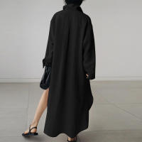 Vestido Elegante Casual Para Mujer ZANZEA 2024 Moda Tirantes A-Line Manga Larga Solida OL Trabajo Sundress Cuello En V Tendencia De Moda - details 7