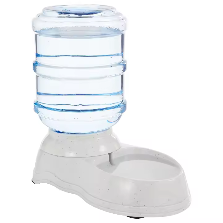 Comedero de agua para perros y gatos, pequeño, 1 galón, transparente - 1