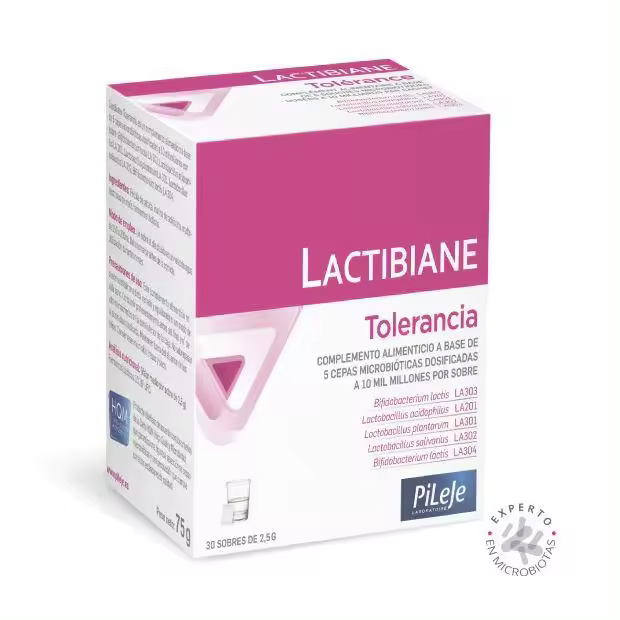 LACTIBIANE TOLERANCE PILEJE 30 SOBRES 25 G - Probioticos 5 cepas microbiota intestinal - - 1