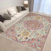 Carpetas Decorativas Retro Europeas De Goma Antideslizante Para Sala De Estar Y Habitaciones Lavables Mecánicamente Poliéster Modernas Tamaño Rectangular - details 4
