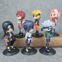 6pcs Figuras De Anime Naruto 15cm Kawaii Uzumaki Hatake Kakashi Gaara Uchiha Sasuke Qposket Modelo PVC Juguete Coleccionable Regalo - details 1