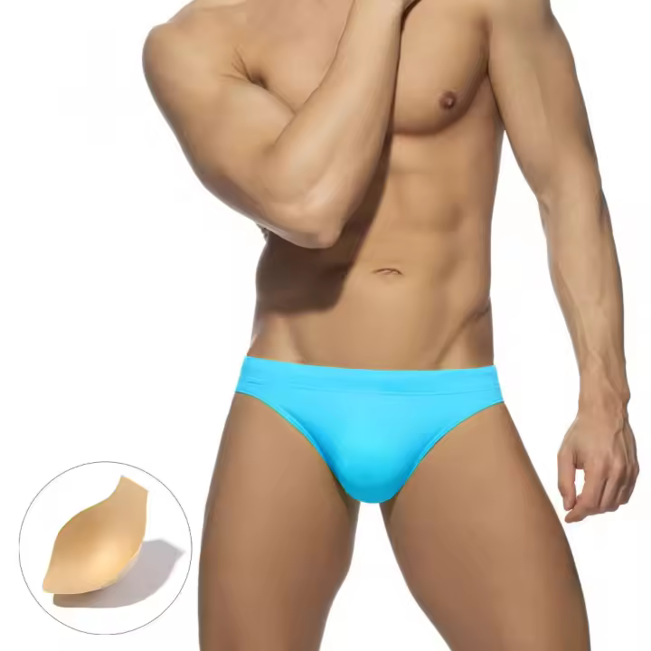 Bragas De Natación Para Hombres Sexy Sólido Low-Waist Con Empuñadura Y Acolchado Shorts De Playa Surfismo Baño Deportivo De Polyester Y Spandex - 1