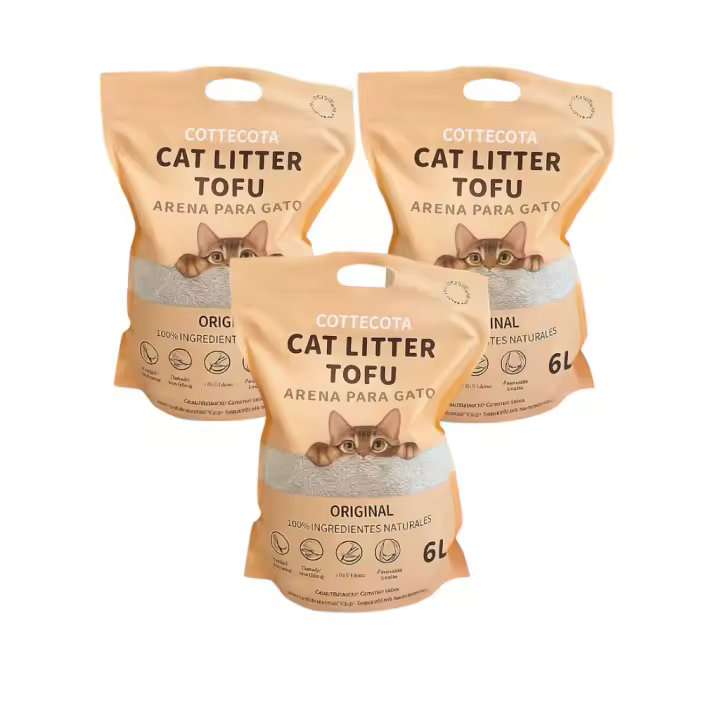 Pack 3 Cat Litter Tofu – Arena para Gato Marca Cottecota - 1