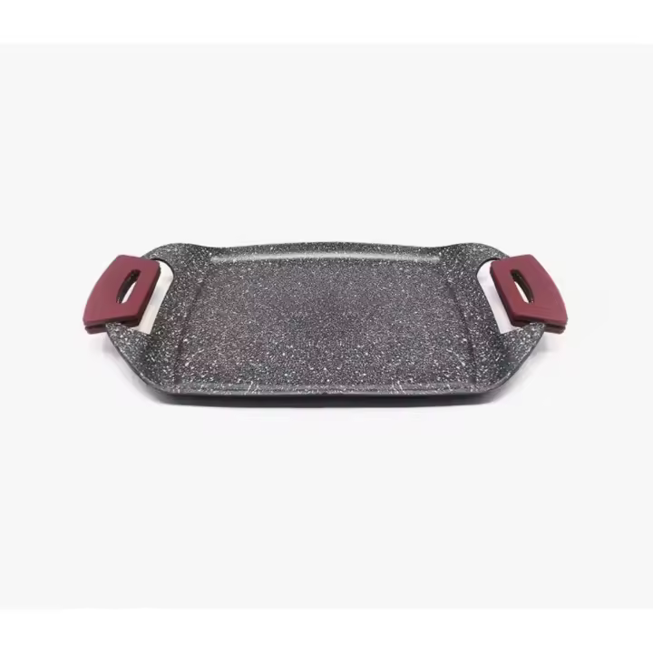 Bloom Store - Lifestyle Plancha Lisa Aluminio Forjado Sartén Para Barbacoa Multifunción Con Mangos De Silicona Extraibles Antiadherente Resistente Para Horno Inducción y Todo Tipo De Fuegos - 1